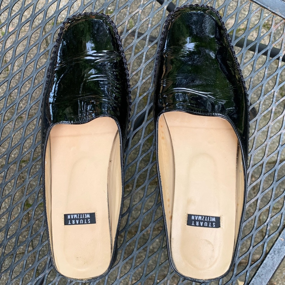 Stuart Weitzman women’s black patent 7AA slip ons